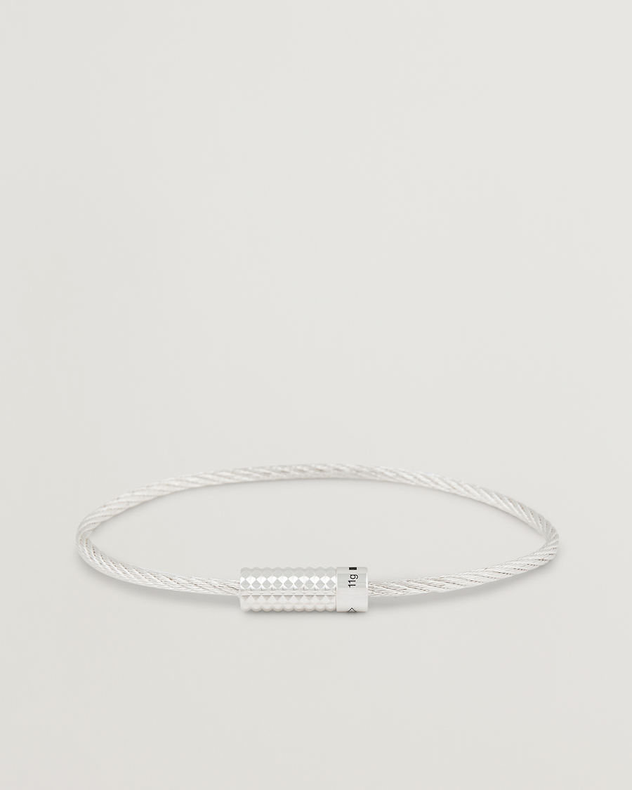 Herre | LE GRAMME Pyramid Guilloche Cable Bracelet Sterling Silver 9g | LE GRAMME | Pyramid Guilloche Cable Bracelet Sterling Silver 9g