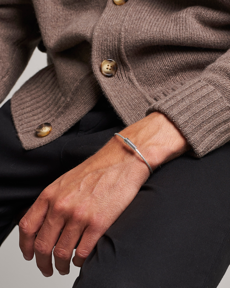 Herre | LE GRAMME Pyramid Guilloche Cable Bracelet Sterling Silver 9g | LE GRAMME | Pyramid Guilloche Cable Bracelet Sterling Silver 9g