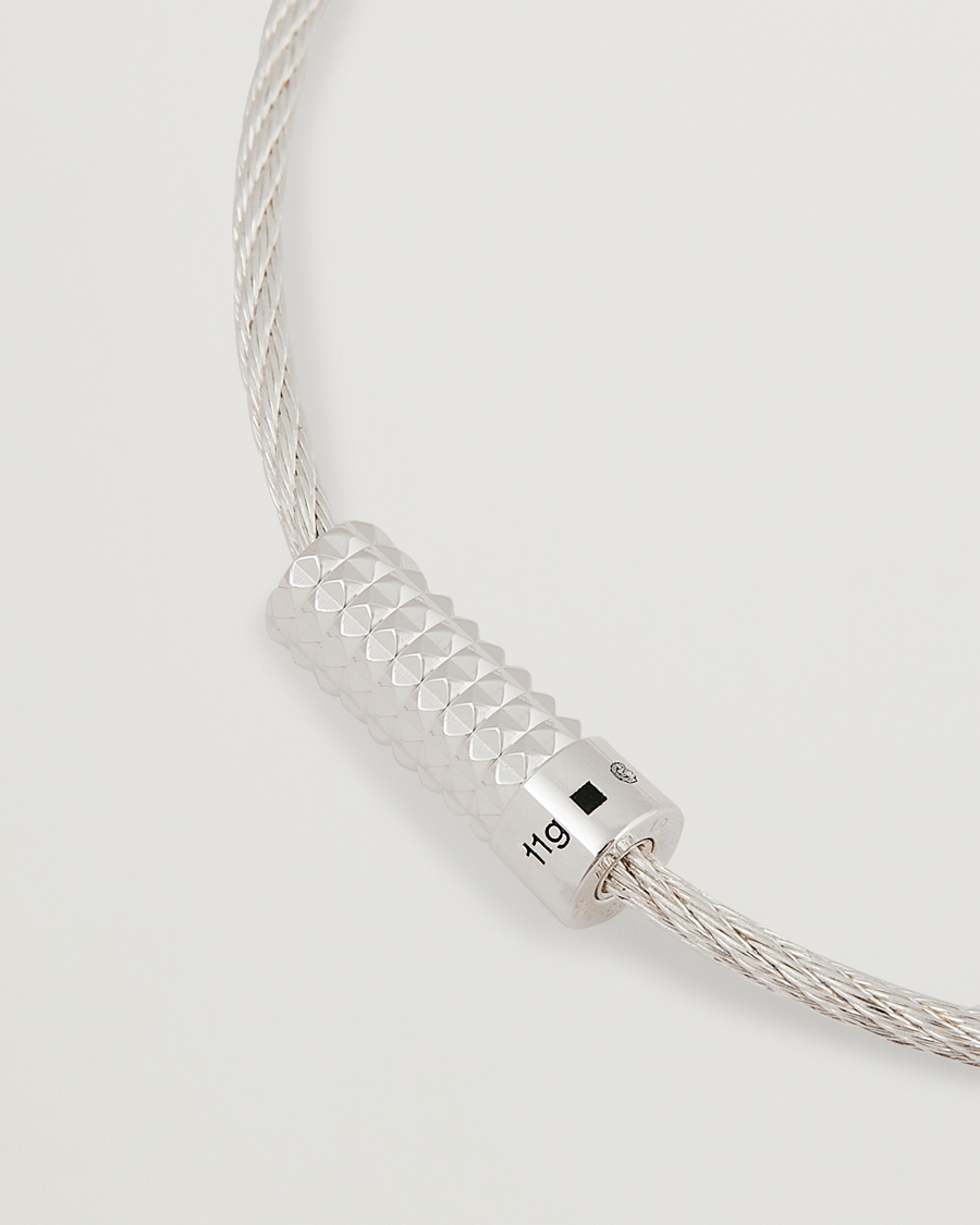 Herre | LE GRAMME Pyramid Guilloche Cable Bracelet Sterling Silver 9g | LE GRAMME | Pyramid Guilloche Cable Bracelet Sterling Silver 9g