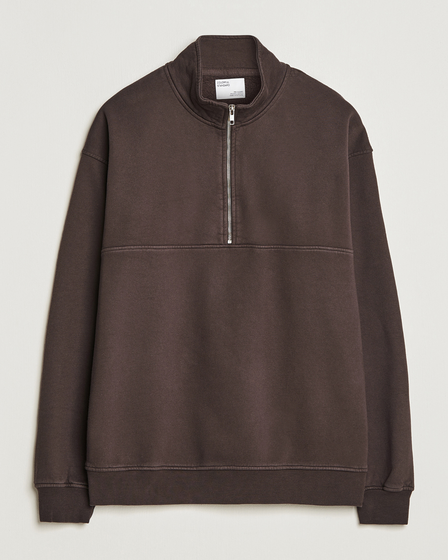 Herre | Gensere | Colorful Standard | Classic Organic Half-Zip Coffee Brown