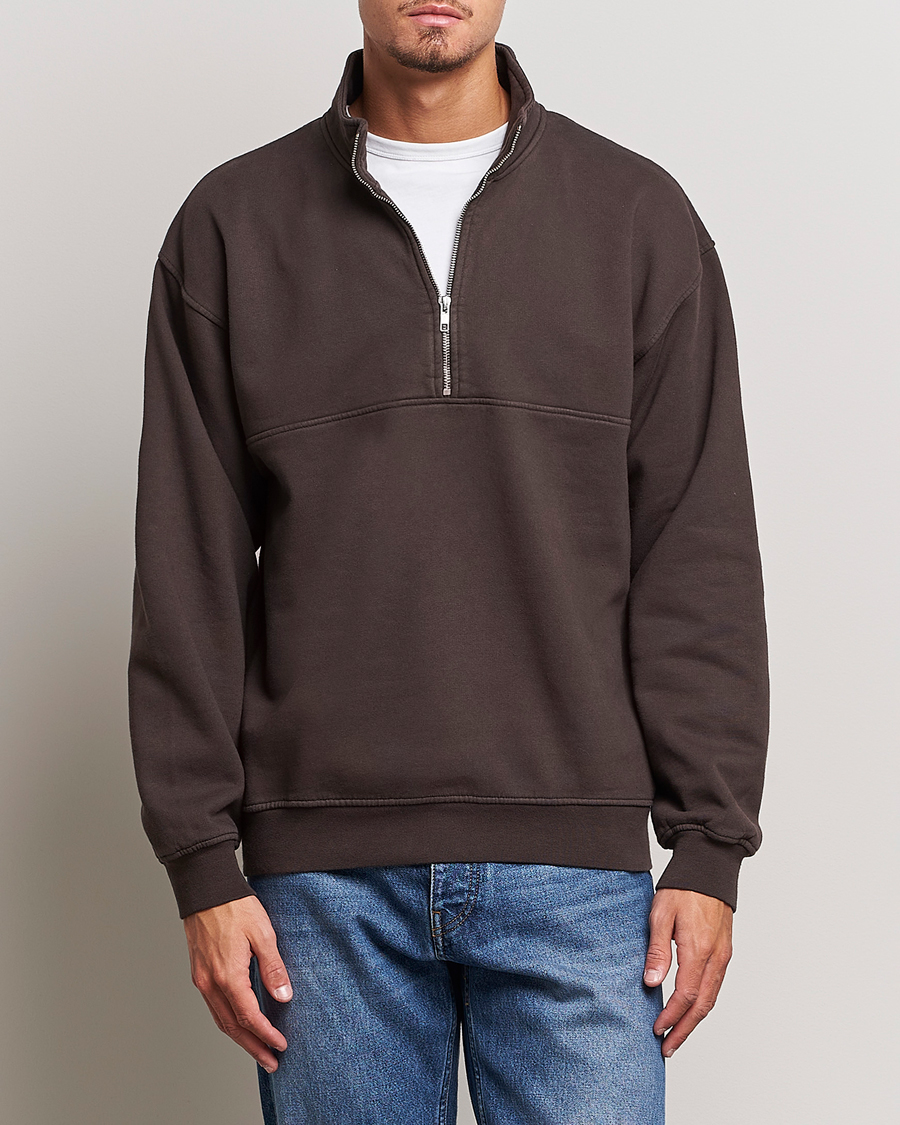 Herre | Gensere | Colorful Standard | Classic Organic Half-Zip Coffee Brown