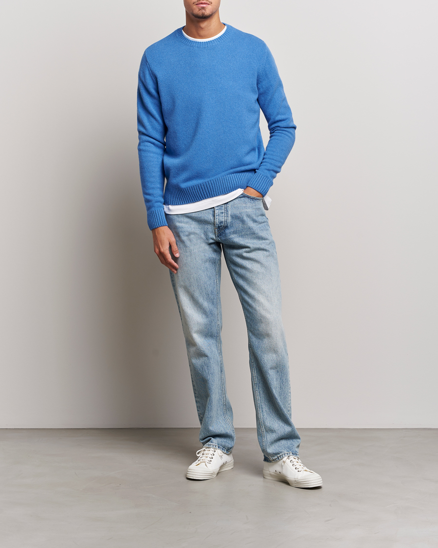Herre | Gensere | Colorful Standard | Classic Merino Wool Crew Neck Pacific Blue