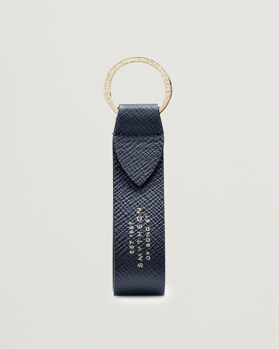 Herre | Nøkkelringer | Smythson | Panama Leather Keyring Navy