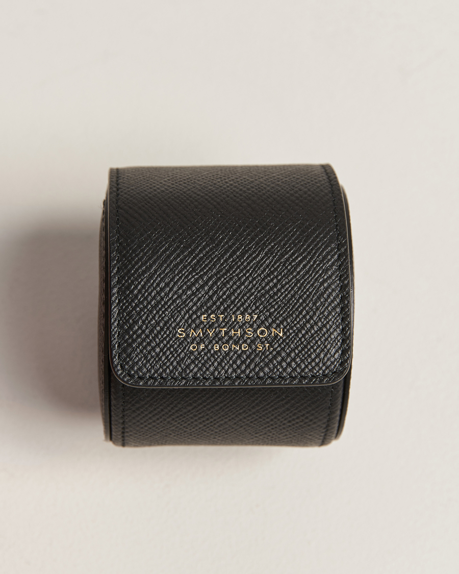 Herre | Klokke- og smykkeskrin | Smythson | Panama Single Watch Roll Black