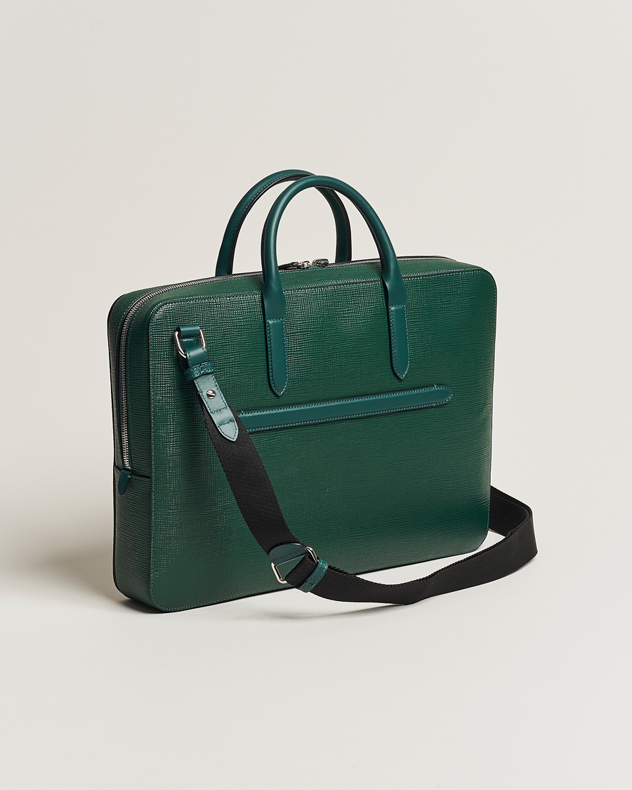 Herre | Smythson Panama Lightweight Briefcase Forest Green | Smythson | Panama Lightweight Briefcase Forest Green