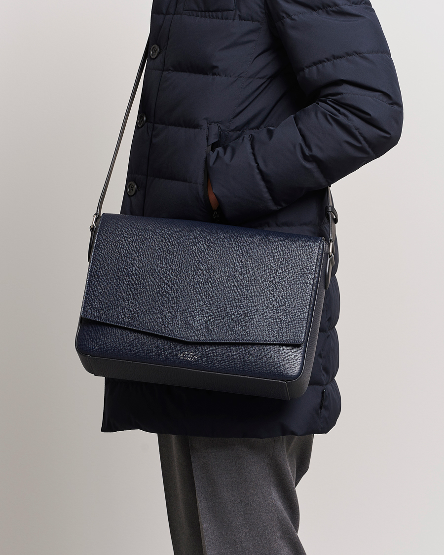 Herre | Smythson Ludlow Messenger Bag Navy | Smythson | Ludlow Messenger Bag Navy