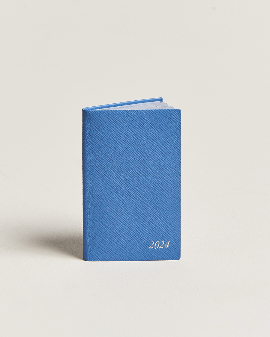 Herre | Smythson Panama Crossgrain Diary 2024 Nile Blue | Smythson | Panama Crossgrain Diary 2024 Nile Blue