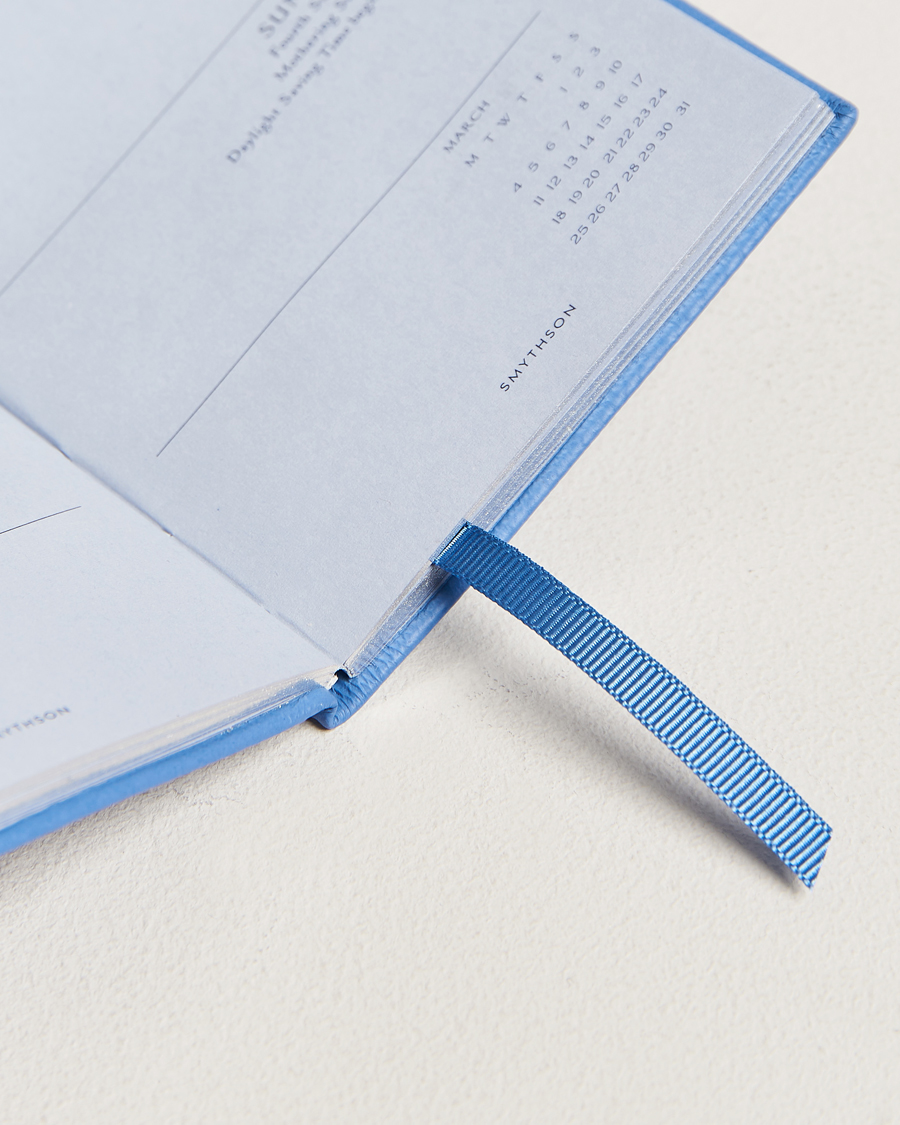 Herre | Smythson Panama Crossgrain Diary 2024 Nile Blue | Smythson | Panama Crossgrain Diary 2024 Nile Blue