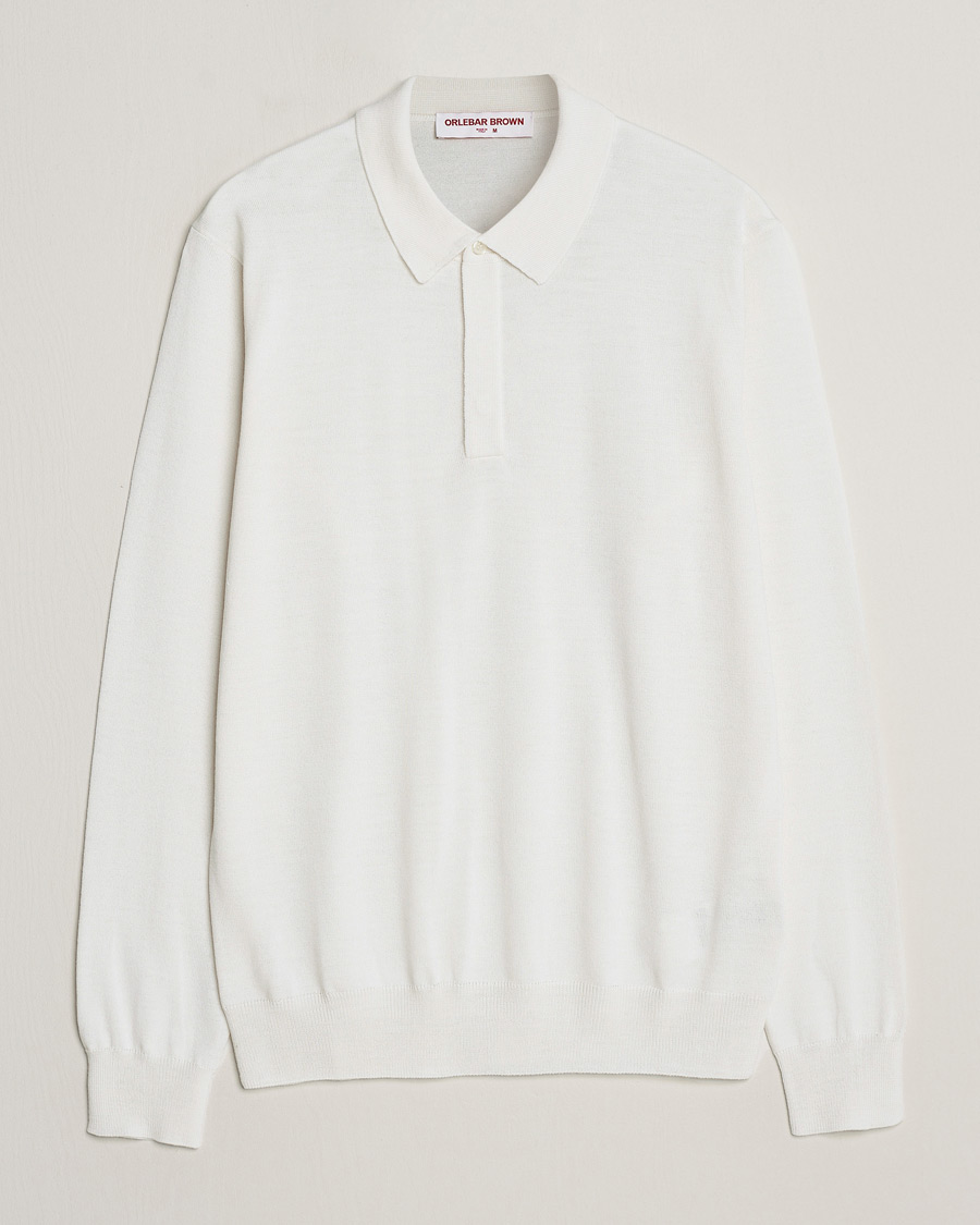 Herre | Gensere | Orlebar Brown | Ebro OB Stripe Polo White Sand