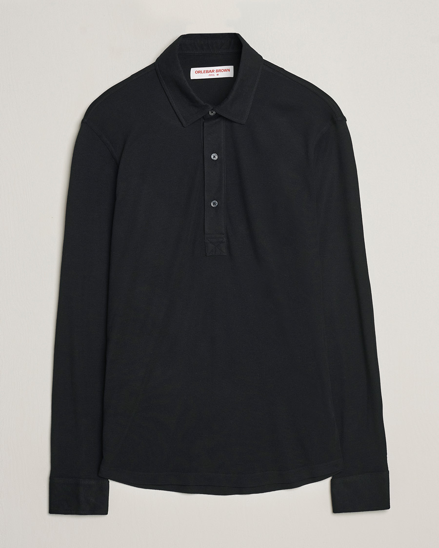 Herre | Gensere | Orlebar Brown | Sebastian Long Sleeve Cashmere Polo Black