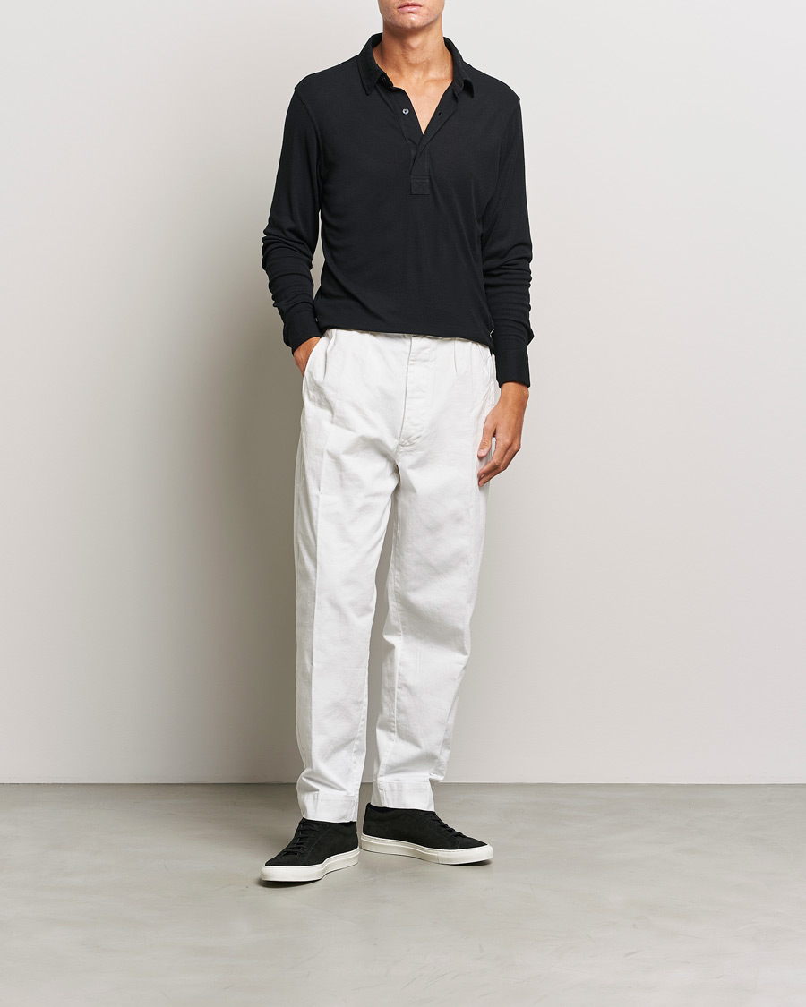 Herre | Gensere | Orlebar Brown | Sebastian Long Sleeve Cashmere Polo Black