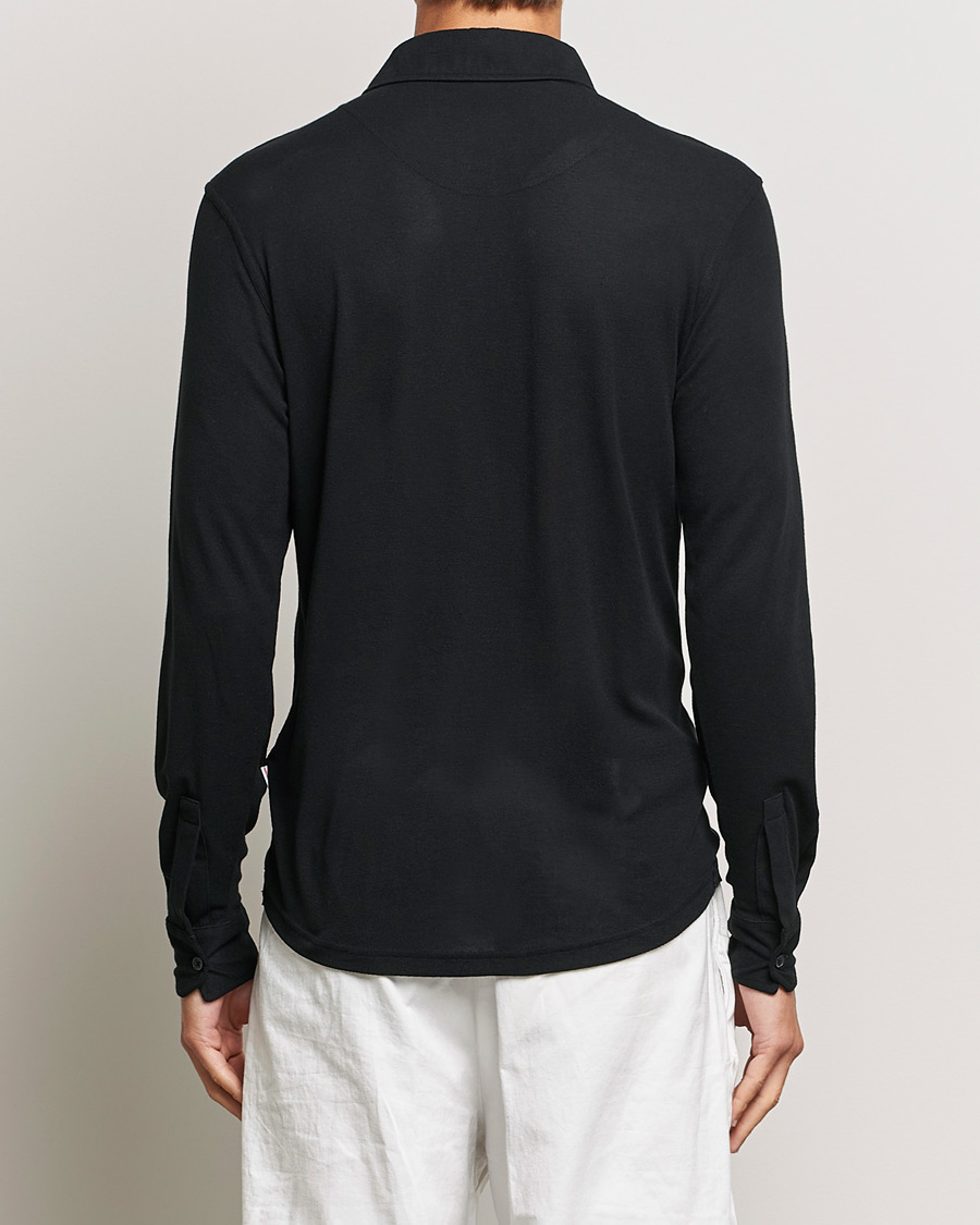 Herre | Gensere | Orlebar Brown | Sebastian Long Sleeve Cashmere Polo Black