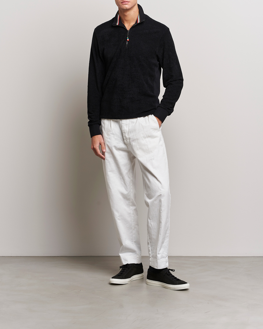 Herre | Gensere | Orlebar Brown | Isar Mix Texture Half-Zip Black