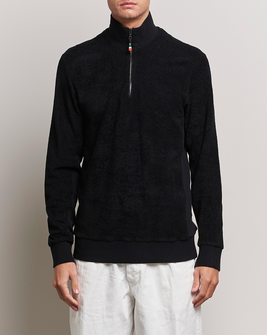 Herre | Gensere | Orlebar Brown | Isar Mix Texture Half-Zip Black