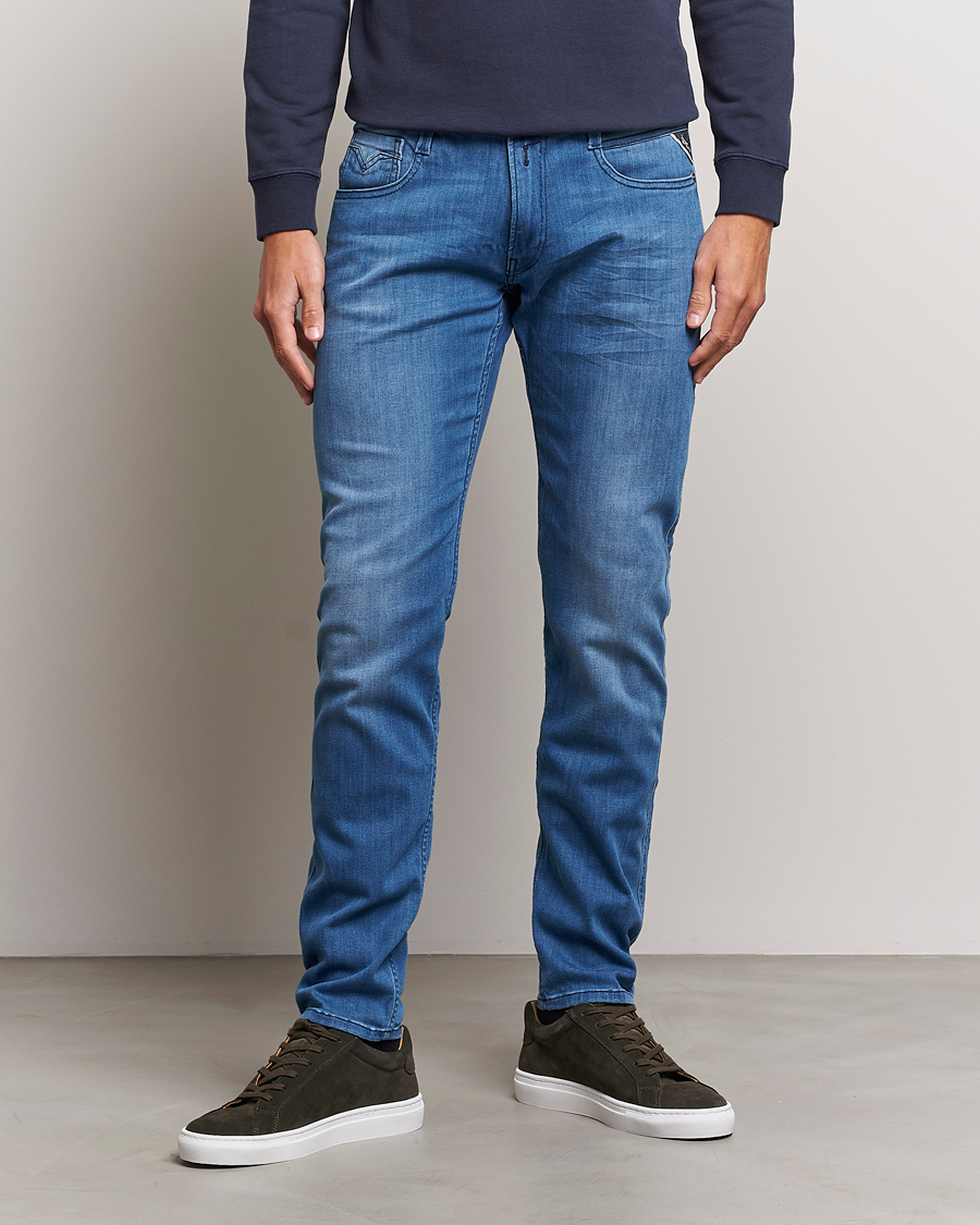 Herre | Blå jeans | Replay | Anbass Powerstretch Jeans Dark Blue