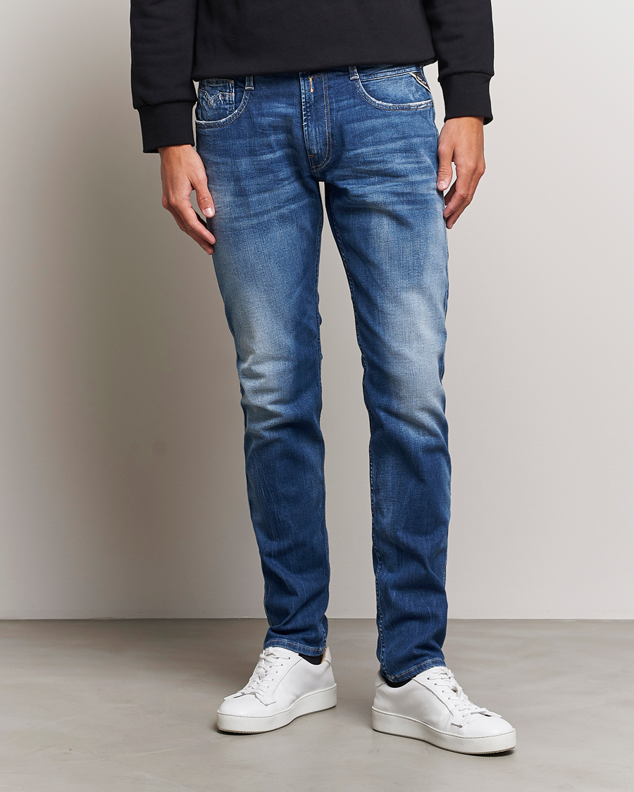 Herre | Tapered fit | Replay | Anbass Super Stretch Bio Jeans Medium Blue