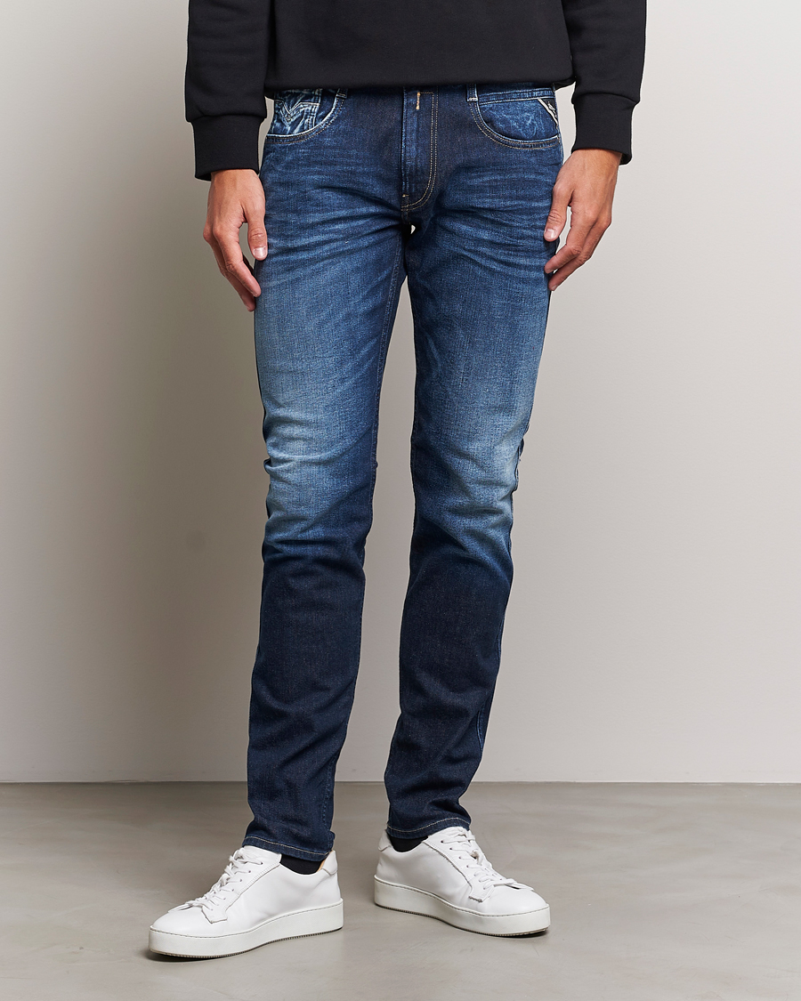 Herre | Blå jeans | Replay | Anbass Super Stretch Bio Jeans Dark Blue
