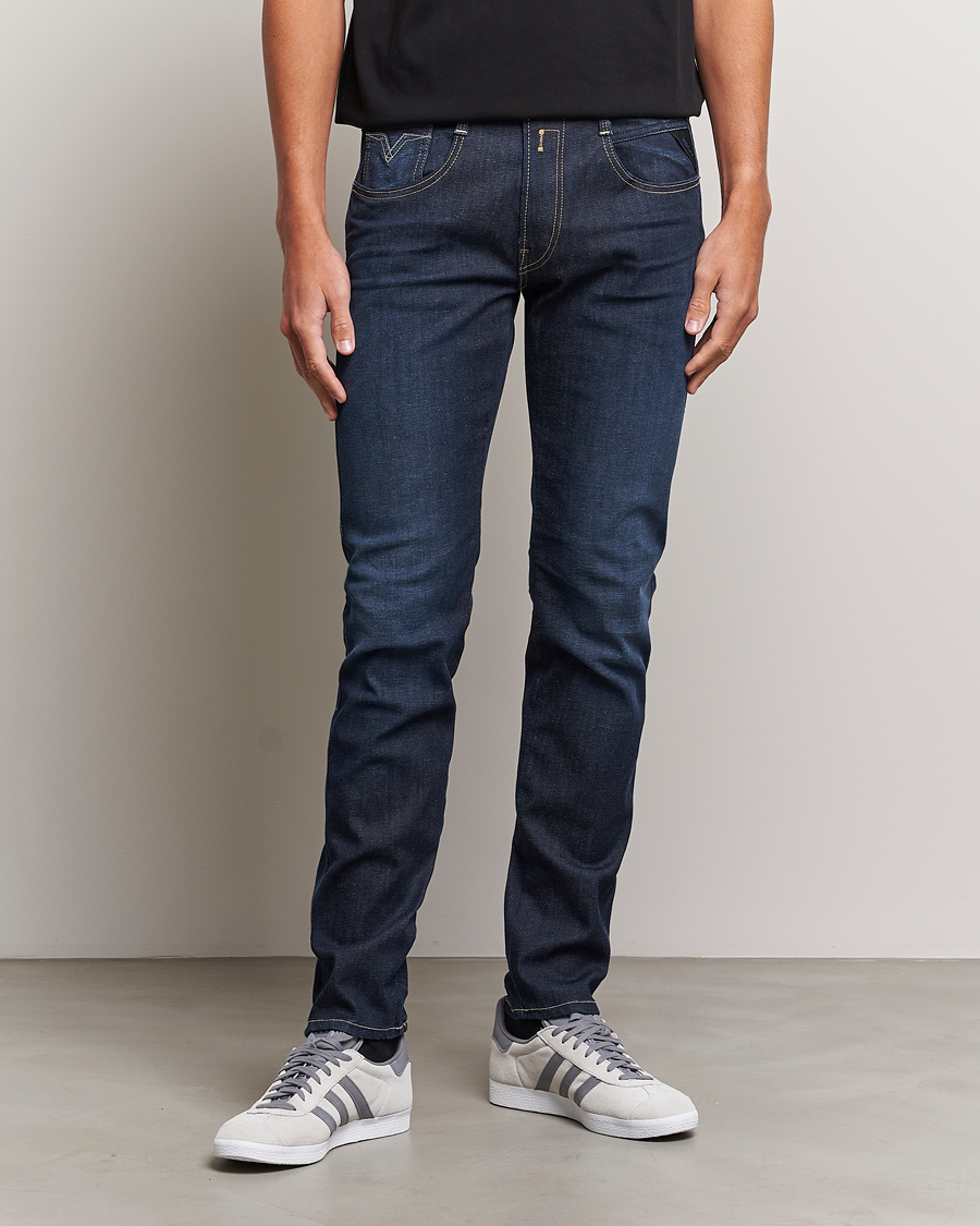 Herre | Blå jeans | Replay | Anbass Hyperflex Re-Used Jeans Dark Blue
