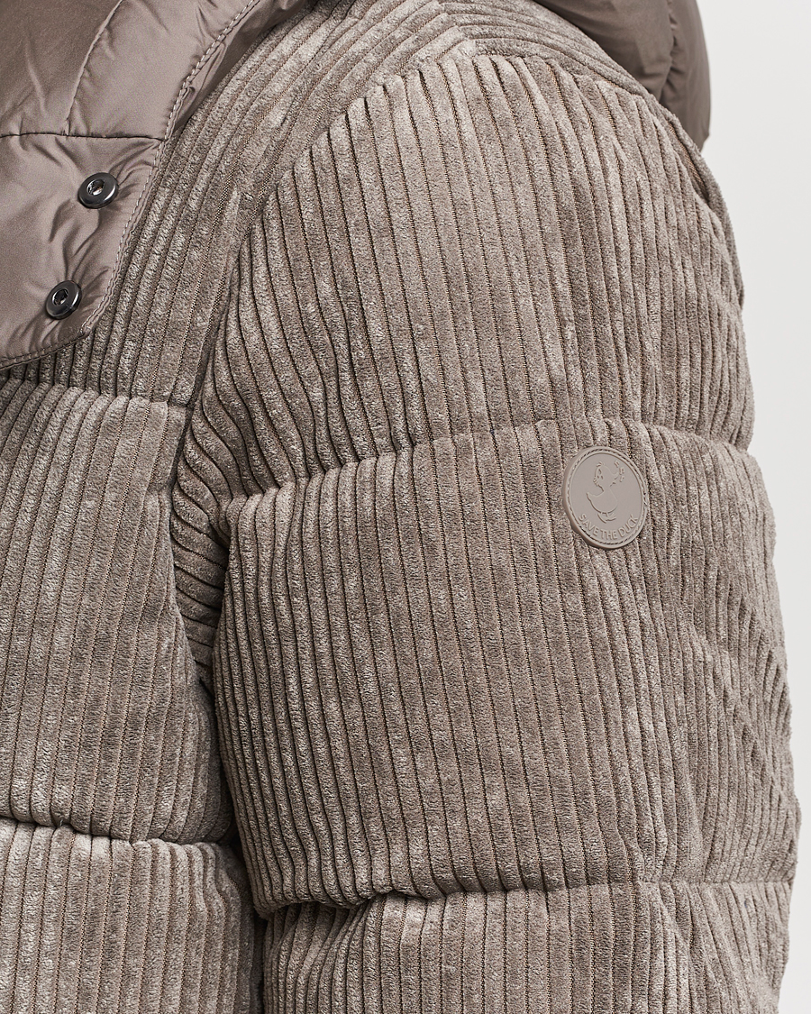 Herre | Jakker | Save The Duck | Albus Cord Padded Puffer Jacket Mud Grey