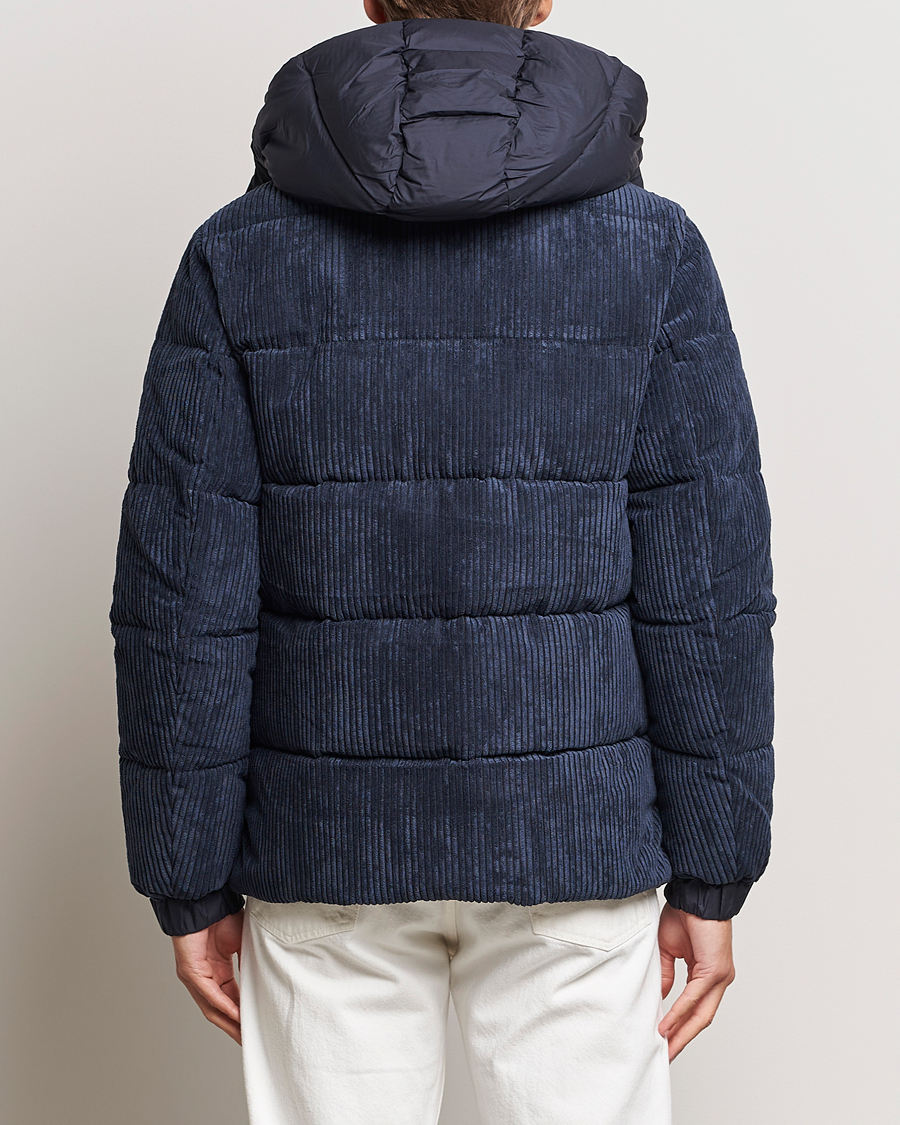 Herre | Jakker | Save The Duck | Albus Cord Padded Puffer Jacket Blue Black