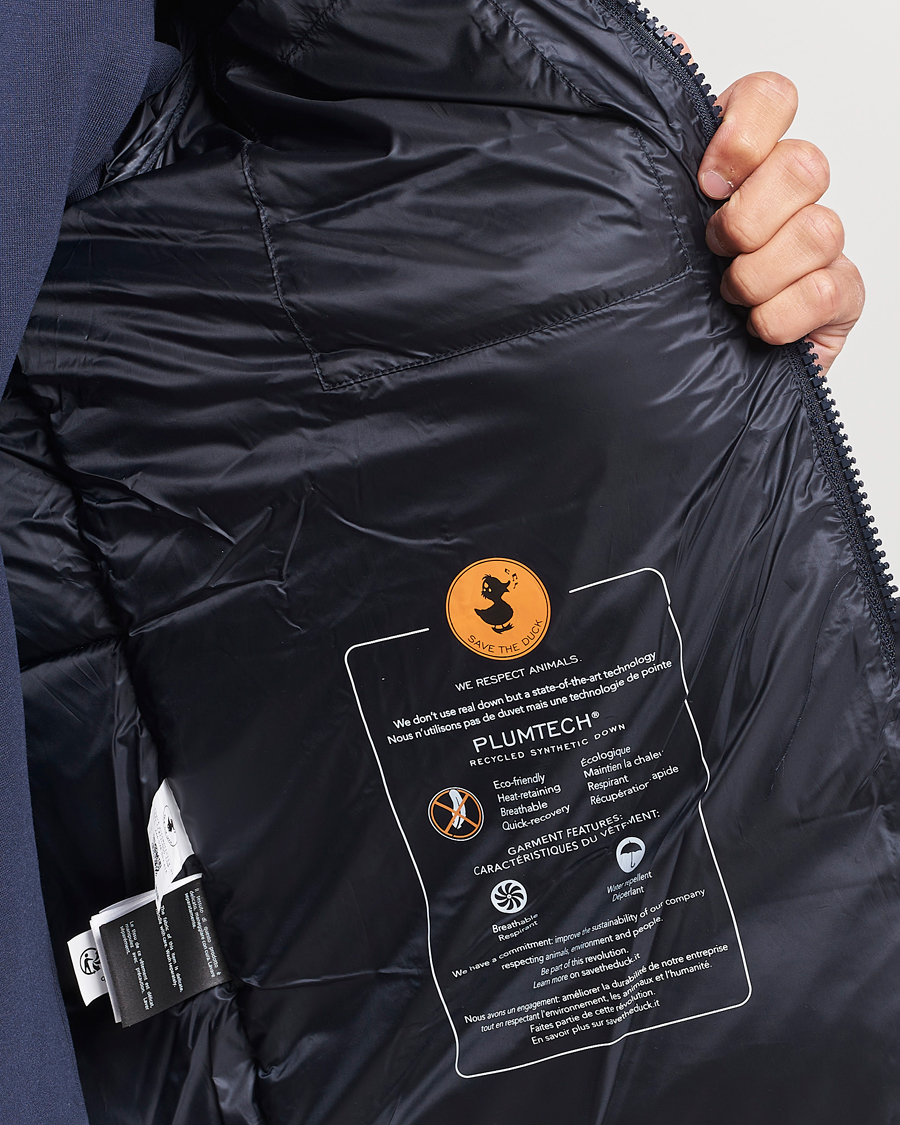 Herre | Jakker | Save The Duck | Albus Cord Padded Puffer Jacket Blue Black