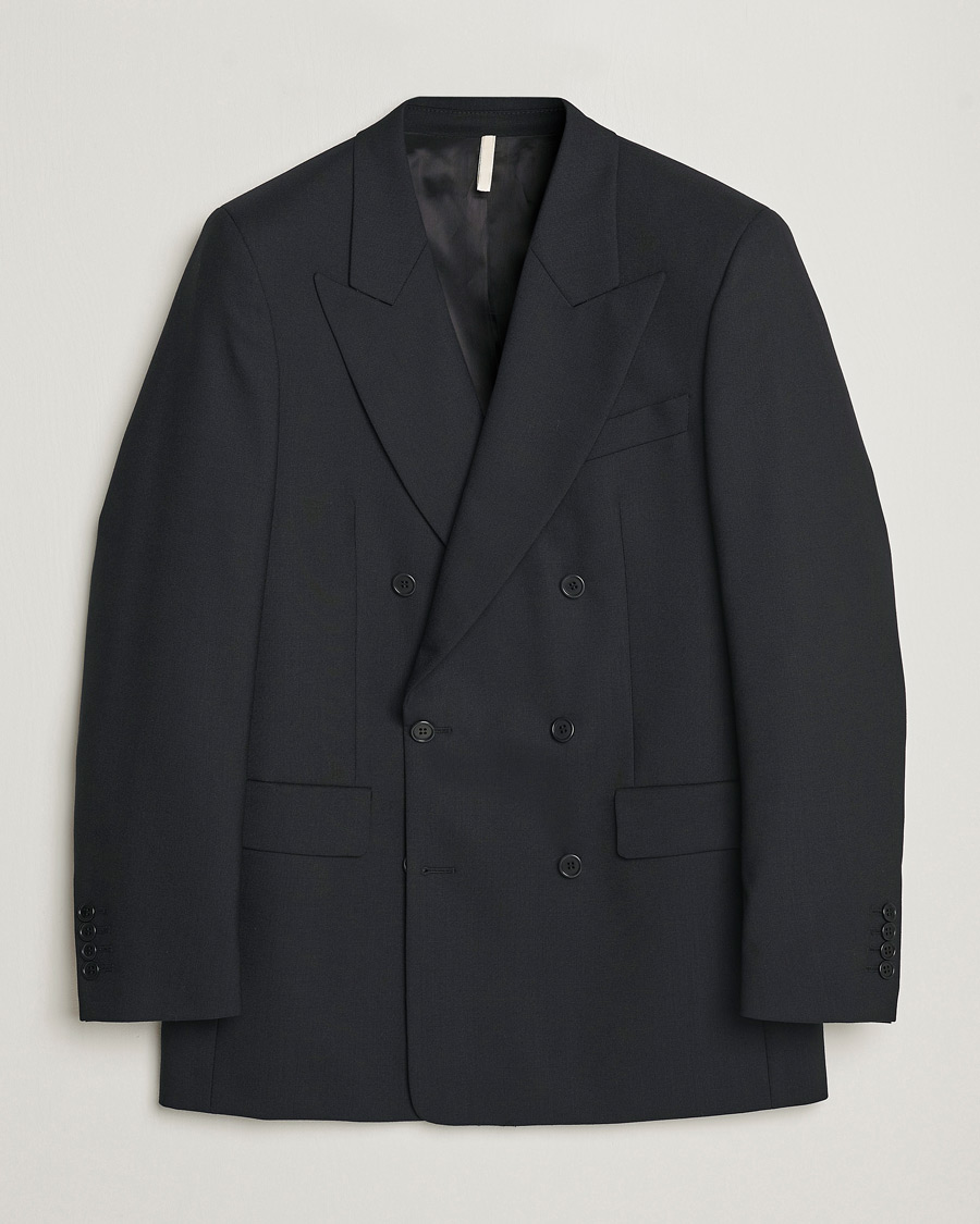 Herre | Dressjakker | Sunflower | Double Breasted Wool Blazer Black
