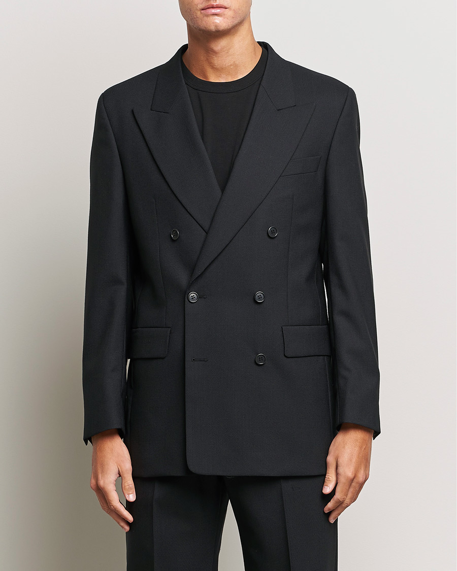 Herre | Dressjakker | Sunflower | Double Breasted Wool Blazer Black
