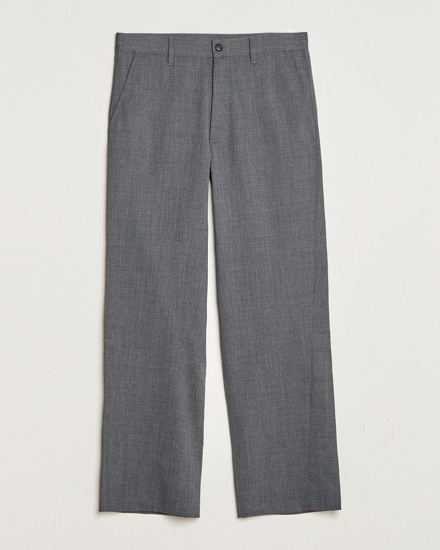 Herre | Bukser | Sunflower | Wide Twist Wool Trousers Grey Melange