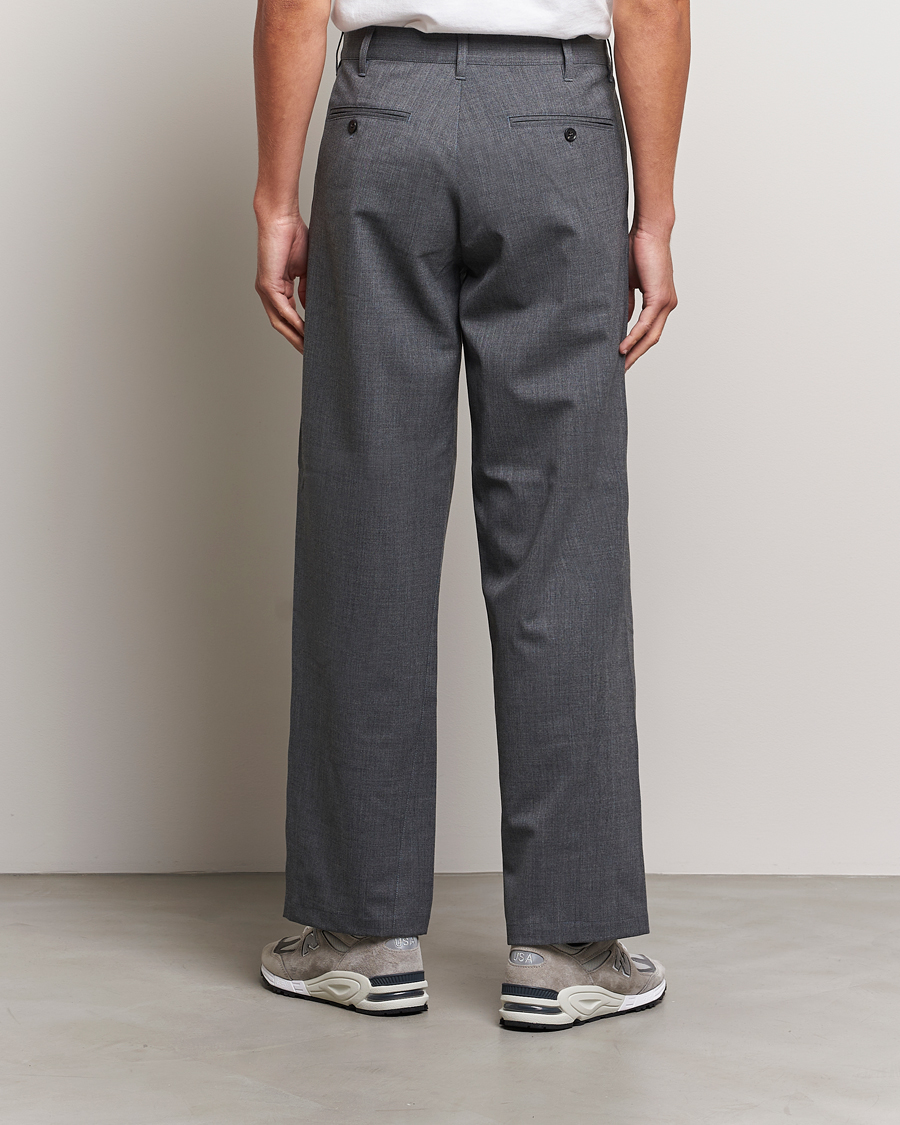 Herre | Bukser | Sunflower | Wide Twist Wool Trousers Grey Melange