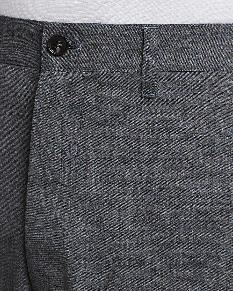 Herre | Bukser | Sunflower | Wide Twist Wool Trousers Grey Melange