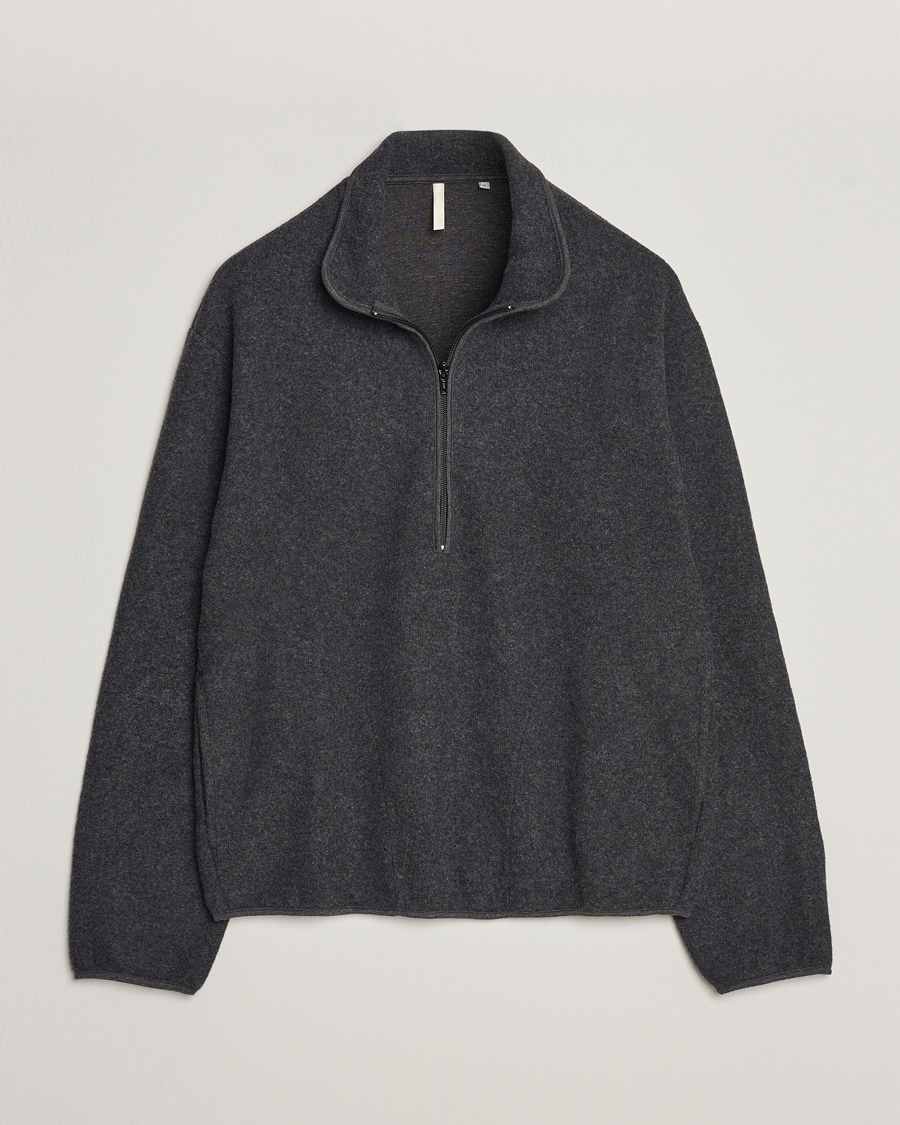 Herre | Gensere | Sunflower | Wool Jersey Half Zip Antracite