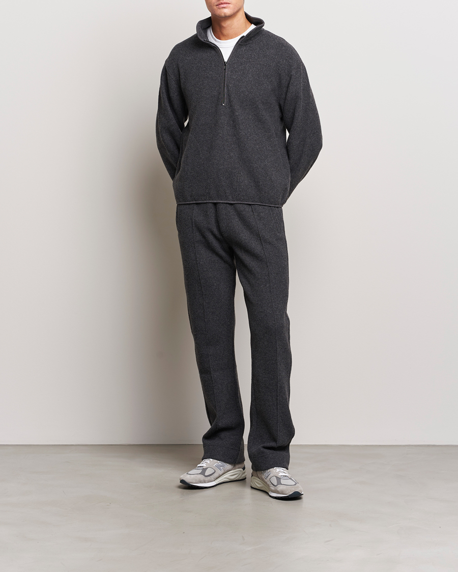 Herre | Gensere | Sunflower | Wool Jersey Half Zip Antracite