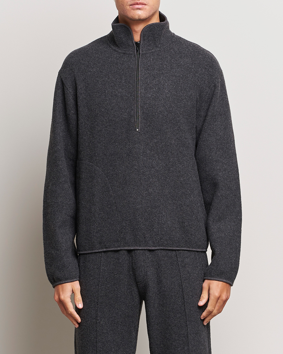Herre | Gensere | Sunflower | Wool Jersey Half Zip Antracite