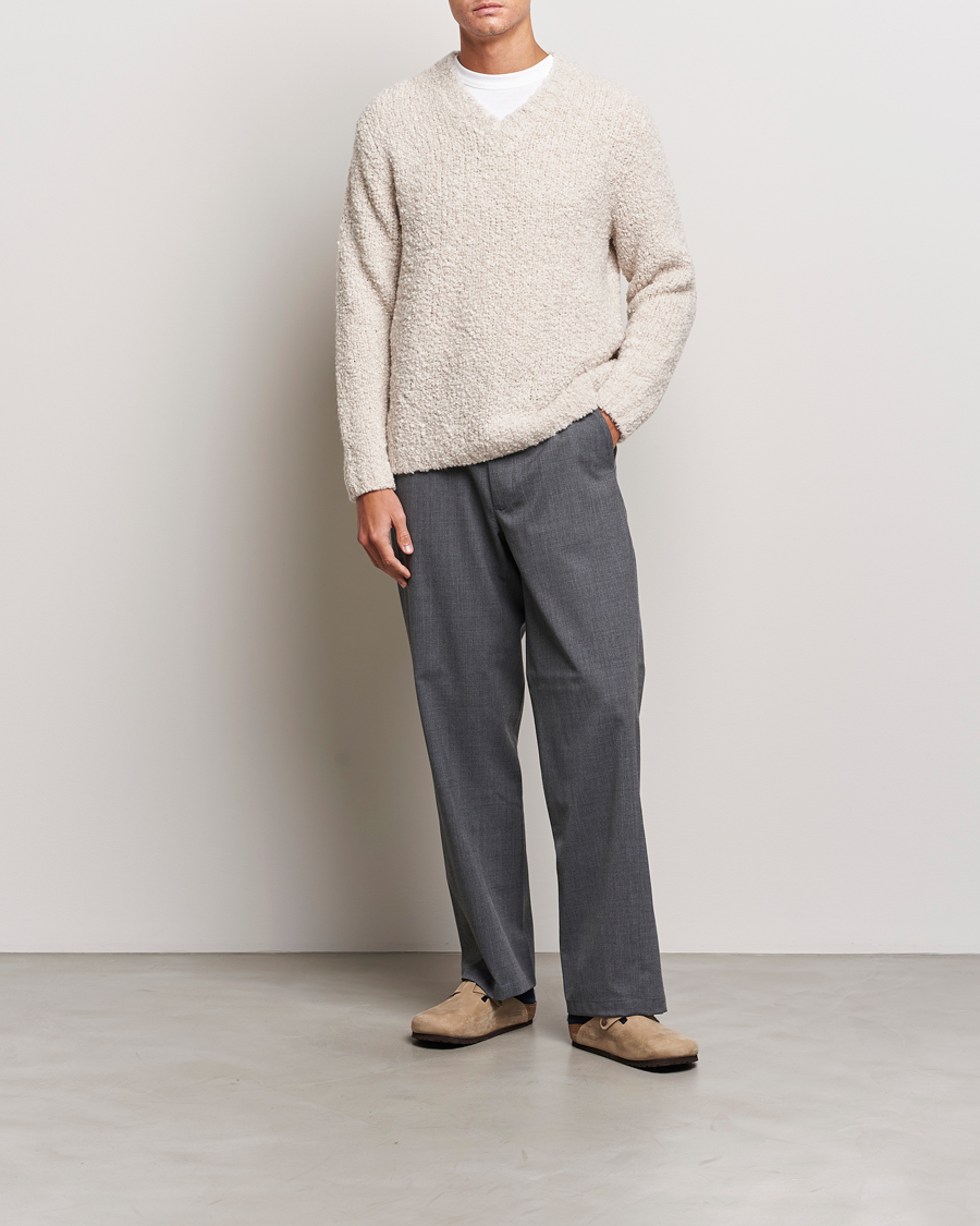 Herre | Gensere | Sunflower | Aske Boucle Sweater Off White