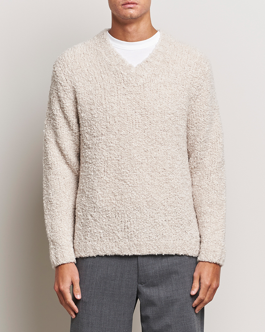 Herre | Gensere | Sunflower | Aske Boucle Sweater Off White