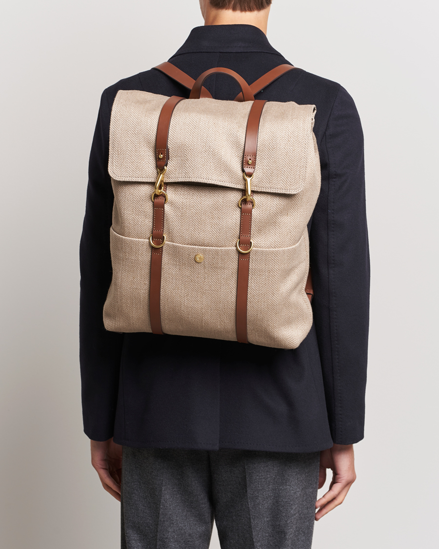 Herre | Mismo M/S Backpack Grand Herringbone/Cuoio | Mismo | M/S Backpack Grand Herringbone/Cuoio