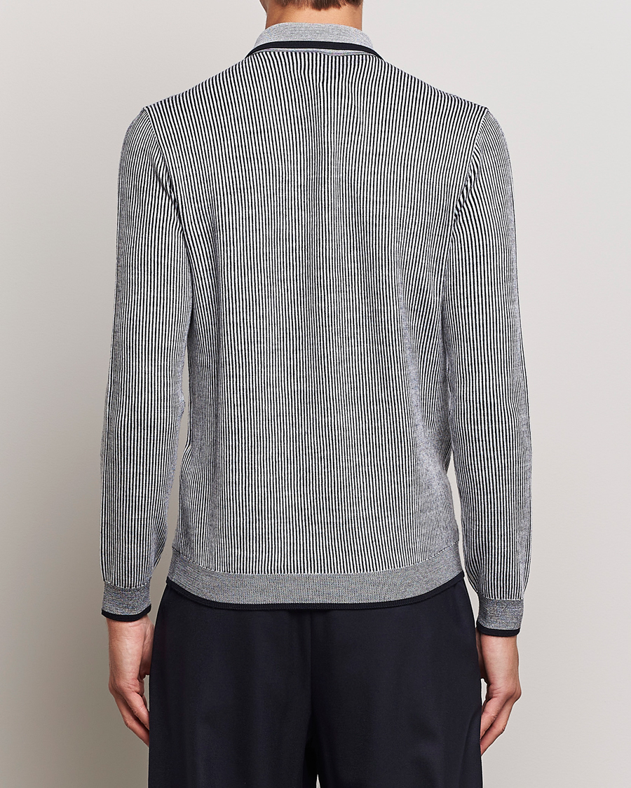 Herre | Gensere | Giorgio Armani | English Rib Knitted Polo Shirt Navy/White