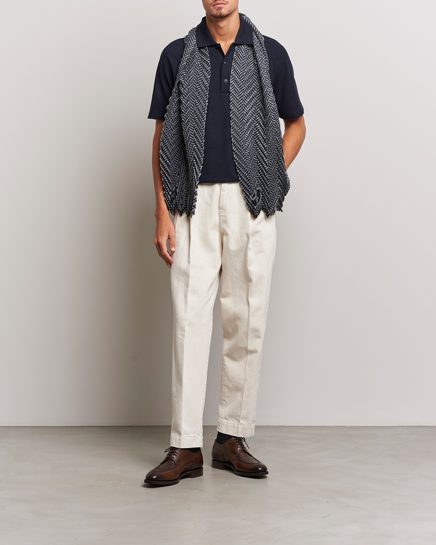 Herre | Pikéer | Giorgio Armani | Cotton/Cashmere Raglan Sleeve Polo Navy