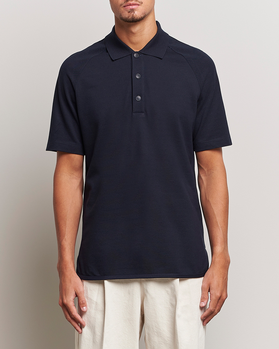 Herre |  | Giorgio Armani | Cotton/Cashmere Raglan Sleeve Polo Navy