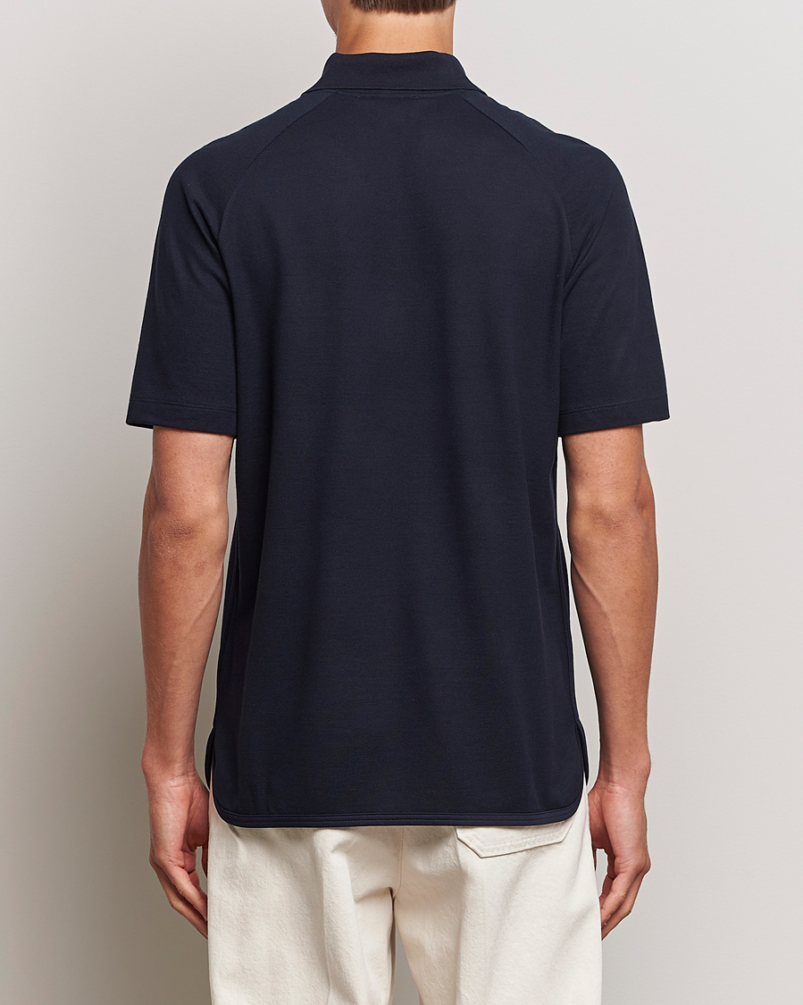 Herre | Pikéer | Giorgio Armani | Cotton/Cashmere Raglan Sleeve Polo Navy