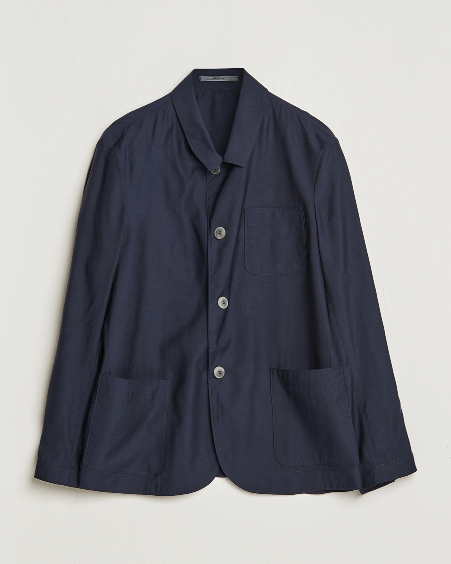Herre | Jakker | Giorgio Armani | Lightweight Silk Blend Chore Jacket Navy