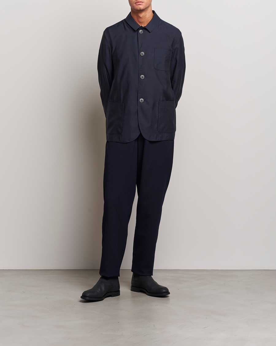 Herre | Jakker | Giorgio Armani | Lightweight Silk Blend Chore Jacket Navy