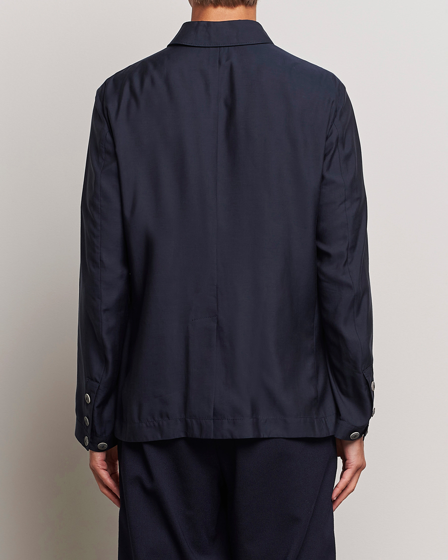 Herre | Jakker | Giorgio Armani | Lightweight Silk Blend Chore Jacket Navy