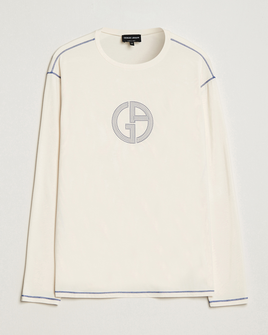 Herre | Gensere | Giorgio Armani | Soft Viscose Jersey Pullover Ivory