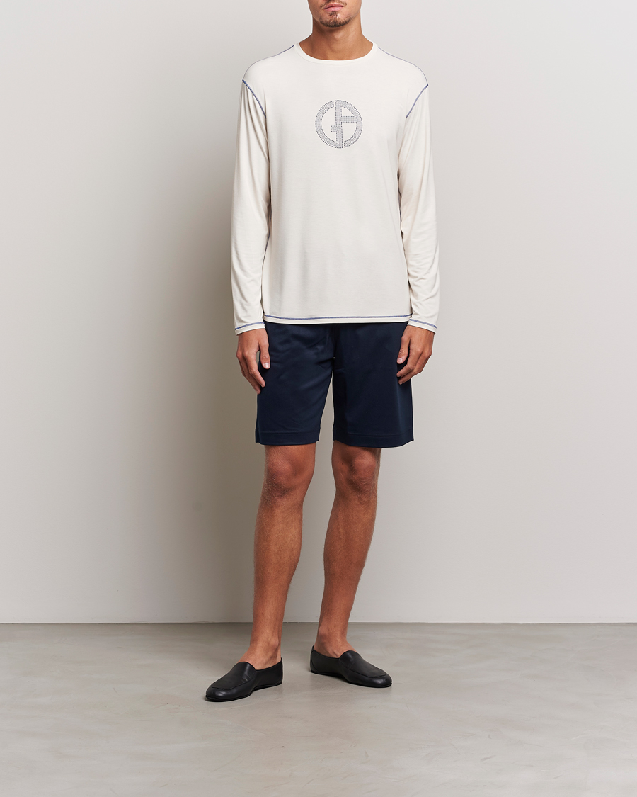 Herre | Gensere | Giorgio Armani | Soft Viscose Jersey Pullover Ivory