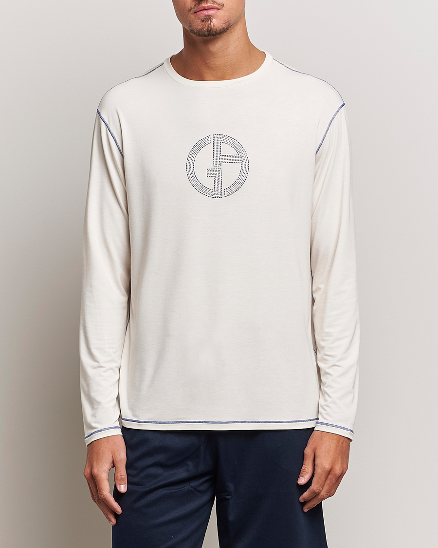 Herre | Gensere | Giorgio Armani | Soft Viscose Jersey Pullover Ivory