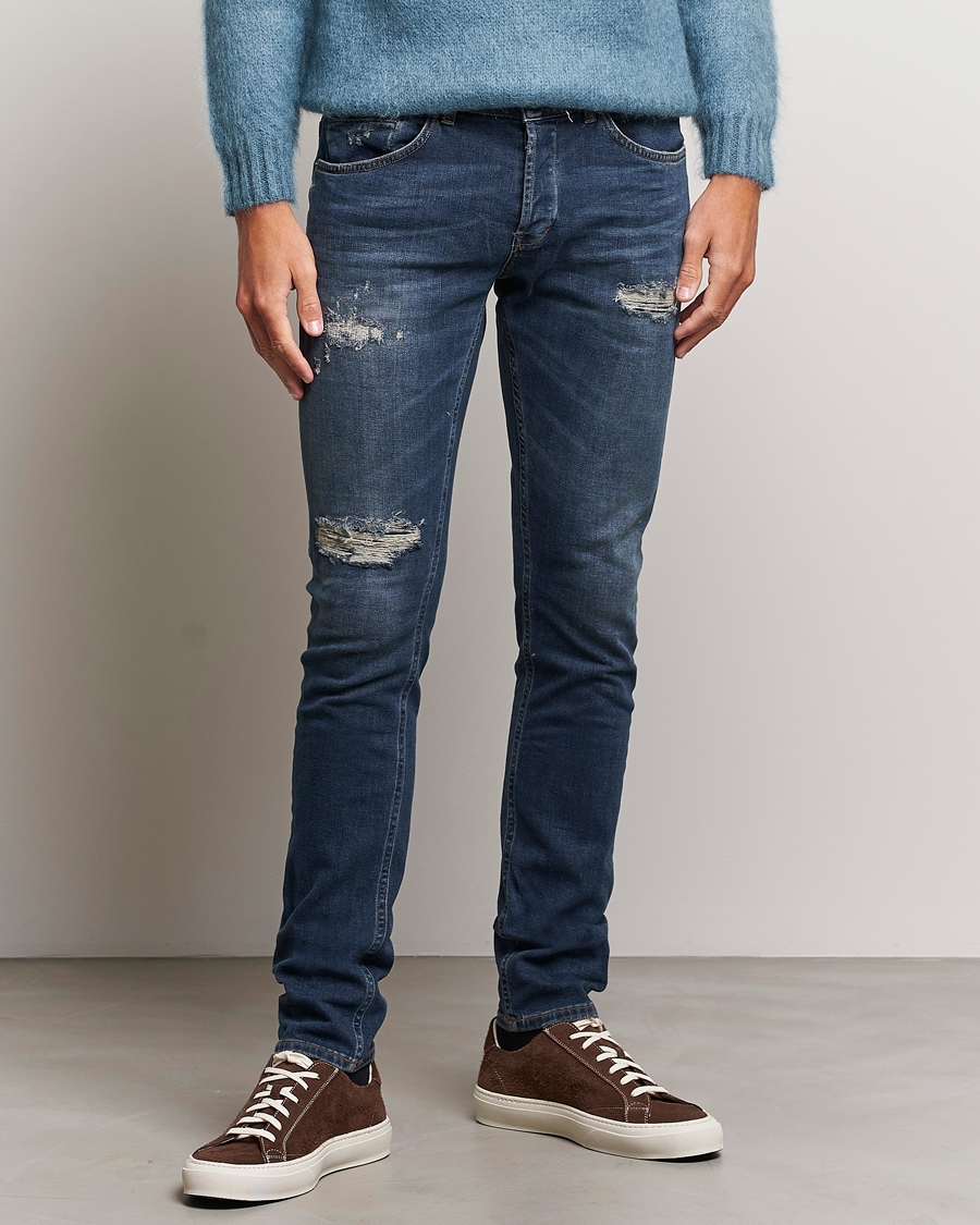 Herre | Jeans | Dondup | George Destroyed Jeans Dark Blue
