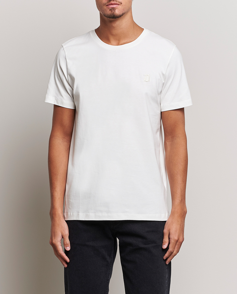 Herre | Hvite t-shirts | Dondup | Logo Crew Neck T-Shirt Off White