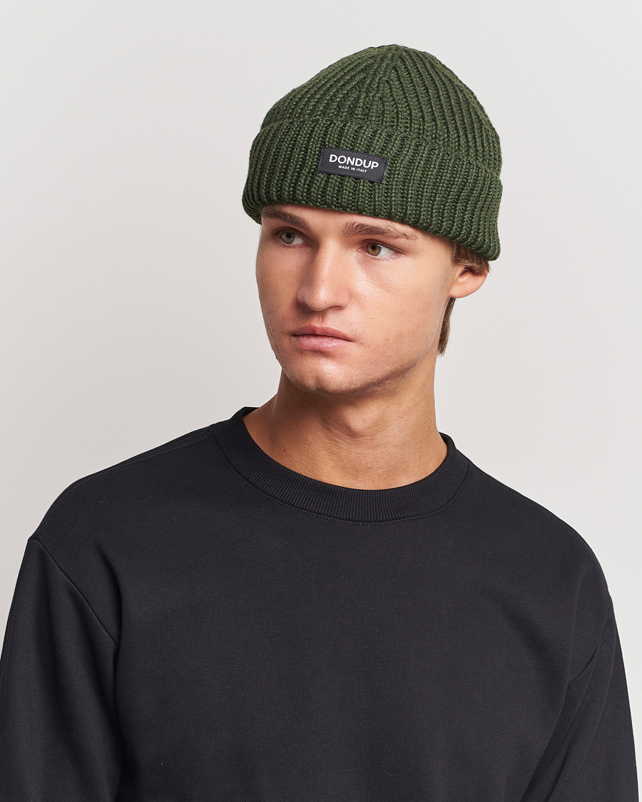 Herre | Dondup | Dondup | Ribbed Beanie Olive Green