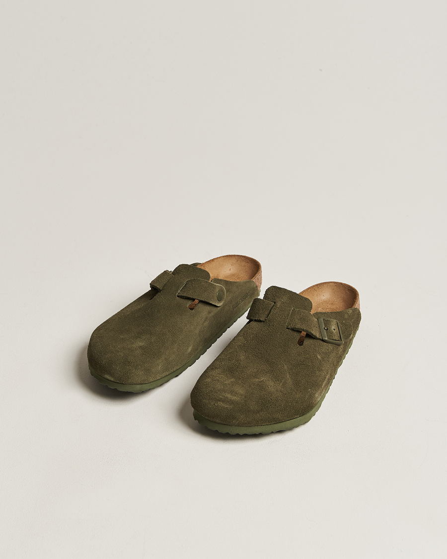 Herre | BIRKENSTOCK Boston Classic Footbed Thyme Green Suede | BIRKENSTOCK | Boston Classic Footbed Thyme Green Suede